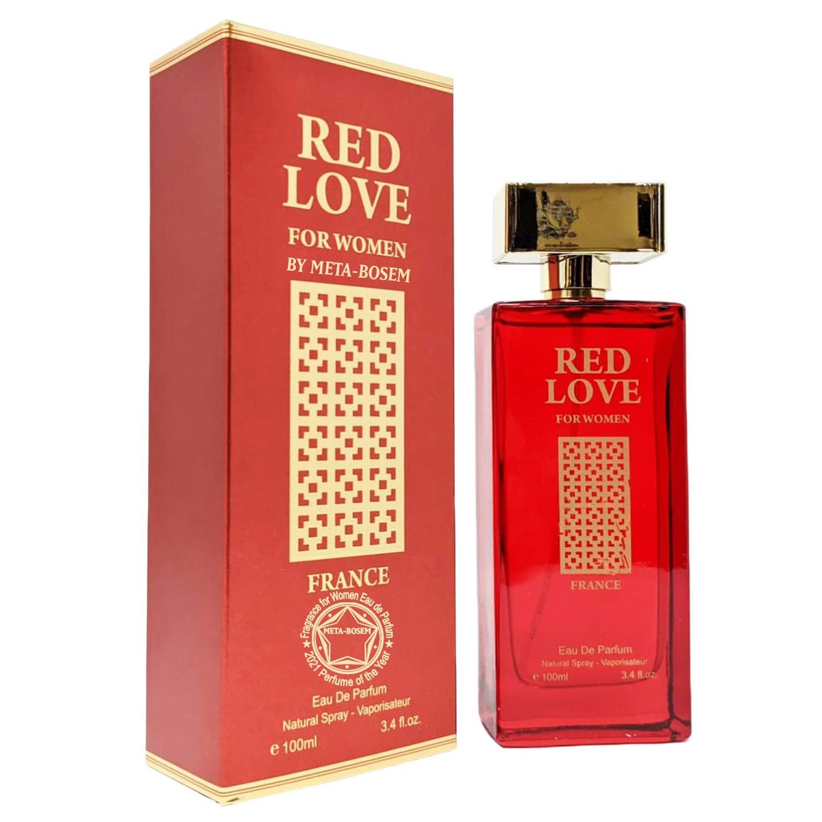 RED LOVE Fragrance Couture Women's Eau de Parfum 3.4 Oz EDP Spray