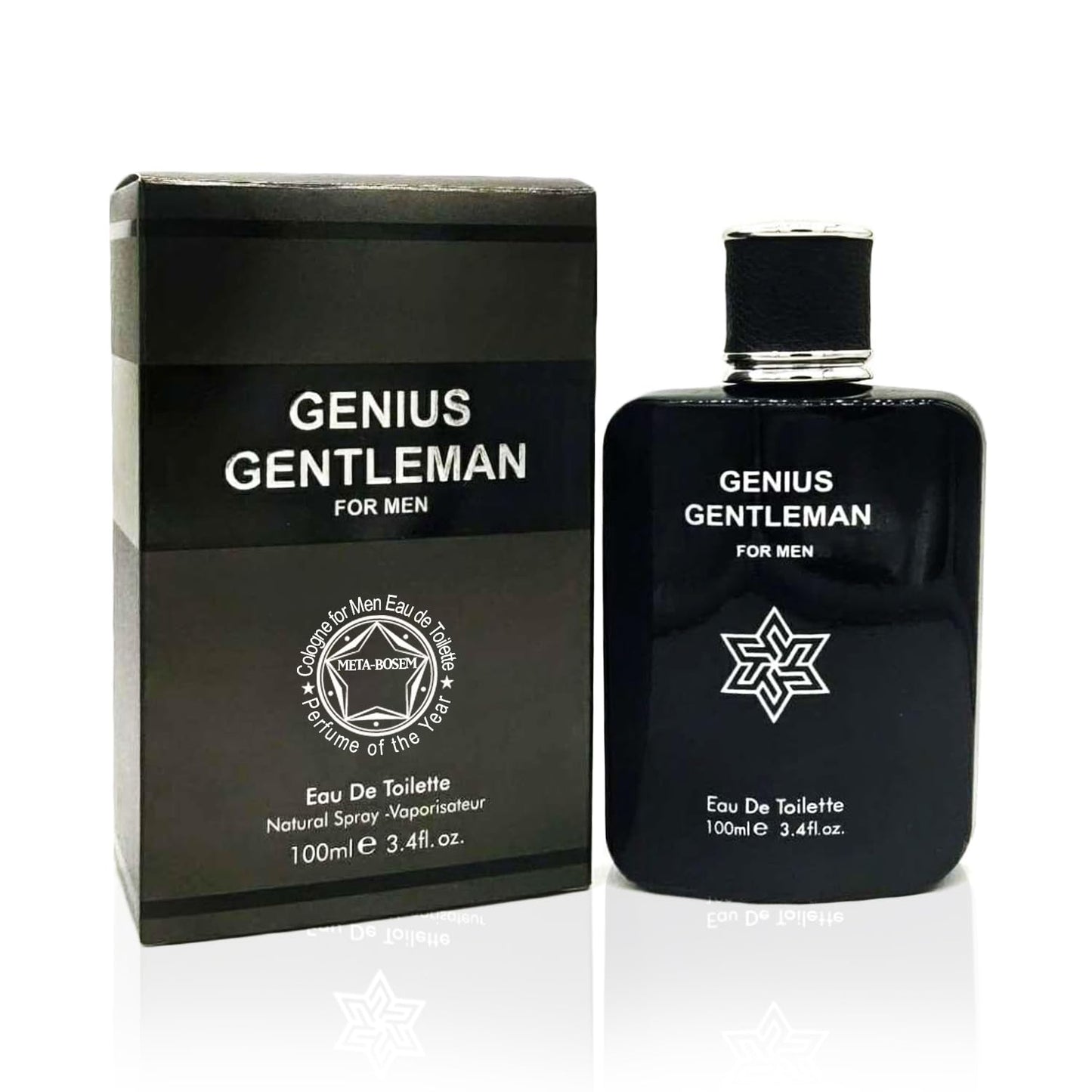 META-BOSEM Voyager+Genius Gentleman+Afgano Noir+Vanilla Tobaco 4Pc Set Men's Cologne bottle Collection, Eau de Toilette Spray - Fresh Aromatic Scent - Holiday Gift (Pack of 4) Each 3.4 Fl Oz, Total 1