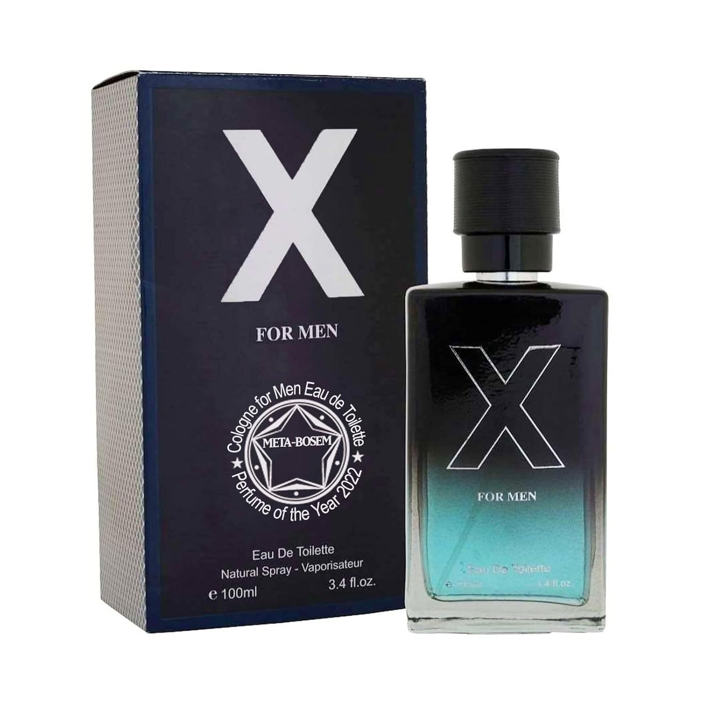 META-BOSEM X Men+Parfum de Rois France Men's Cologne, Eau de Toilette Natural Spray - Masculine Scents - Modern Fragrance - Holiday Gift Set (Pack of 2) Each 3.4 Fl Oz, Total 6.8 Fl Oz