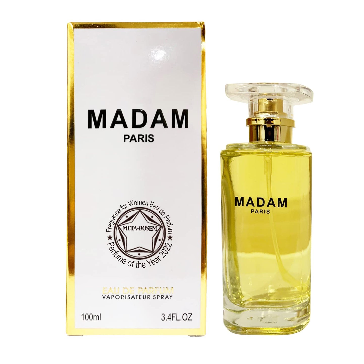 META-BOSEM Madam Paris+Bella Paris Women Perfume Collection, Eau de Parfum Natural Spray - Floral Scent - Classic Vanilla Notes - Holiday Gift Set (Pack of 2) Each 3.4 Fl Oz, Total 6.8 Fl Oz