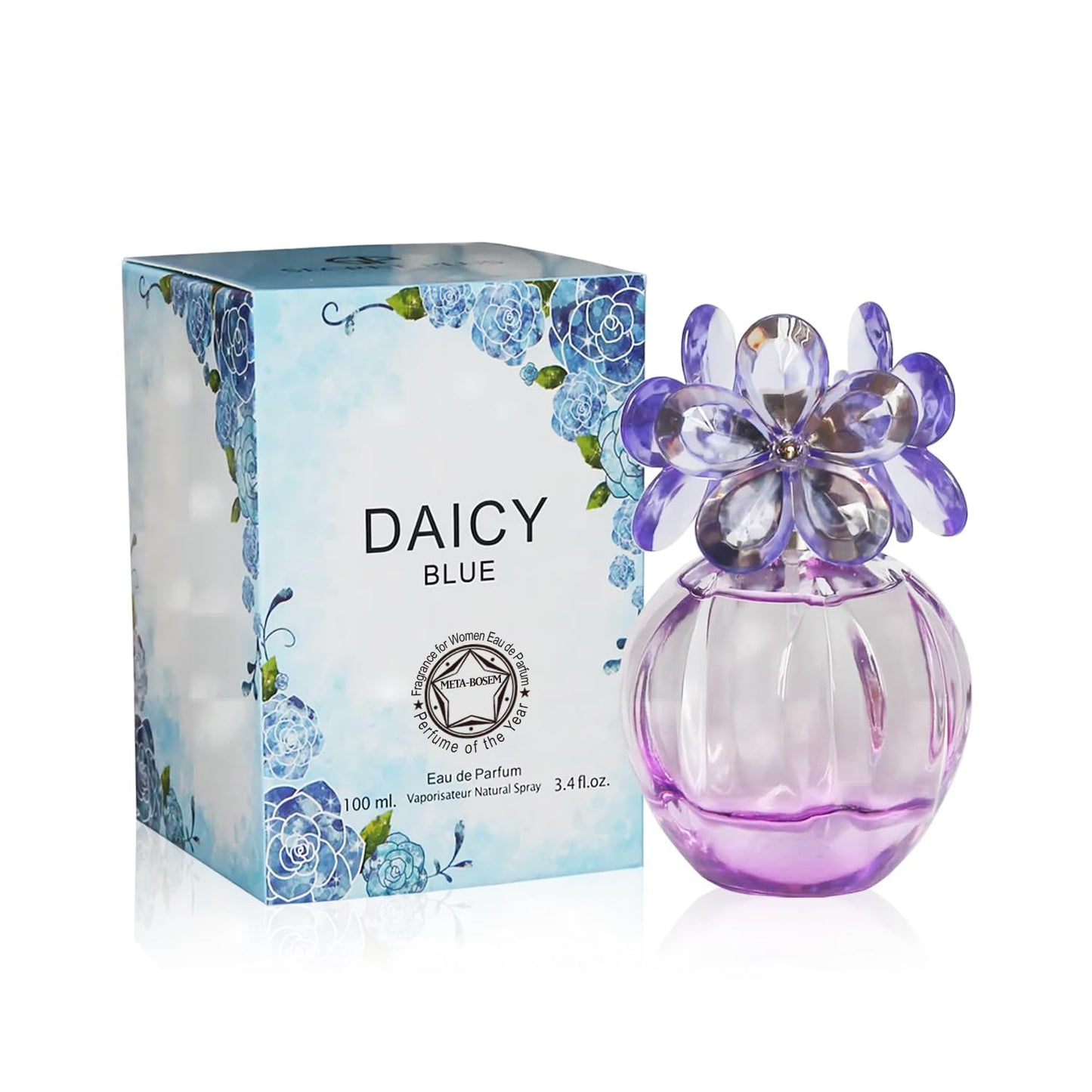 META-BOSEM 2-Pc Perfume Collection Daise Blue+Daise Pour Femme Fragrance for Women, Eau de Parfum Natural Spray - Fruity Floral Scent (Pack of 2) Each 3.4 Fl Oz, Total 6.80 Oz