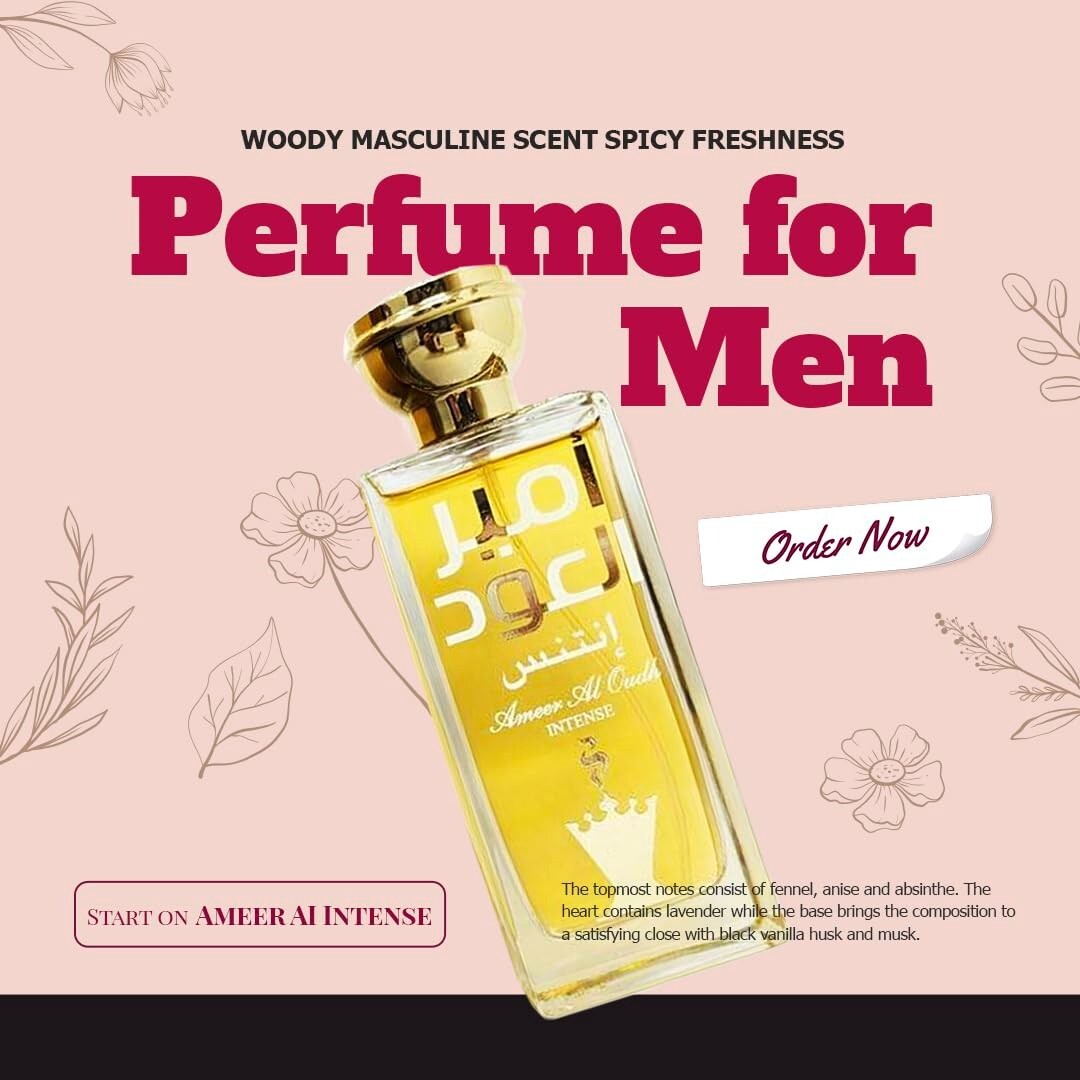 Ameer Al Oudh Intense 3.4 Fl Oz/100 Ml Unisex Eau de Parfum Natural Spray