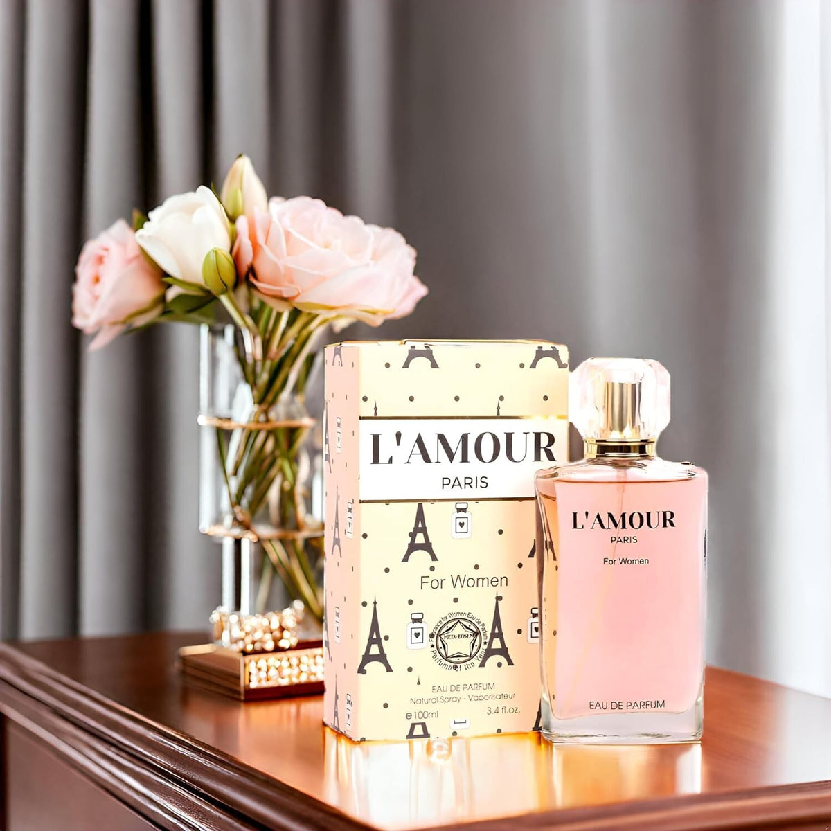 L'Amour Paris Eau De Parfum Spray Perfume for Women Floral Fragrance 3.4 FL OZ