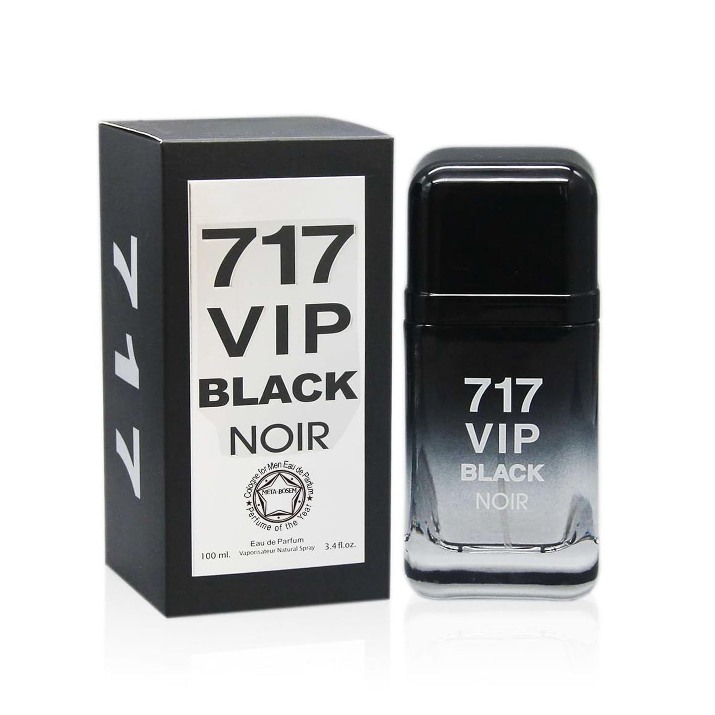 META-BOSEM 4Pc Set Men Cologne Collection Bottle (VIP Black Noir+NYC+VIP Men+Red Wild), Eau de Toilette Natural Spray - Fresh Woody Scents - Holiday Gift (Pack of 4) Each 3.4 Fl Oz, Total 13.60 Oz