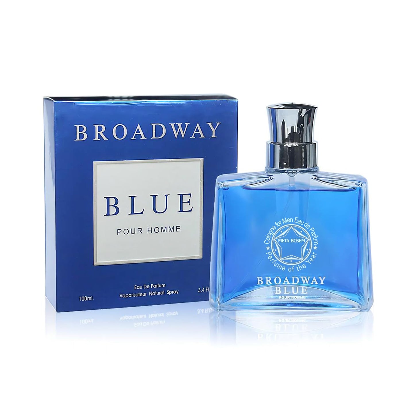 META-BOSEM 4Pc Set Cologne for Men (Greet+Greet Adventure+Broadway Aqua+Broadway Blue) Collection Fragrance, Eau de Parfum Spray - Masculine Scent (Pack of 4) Each 3.4 Fl Oz, Total 13.60 Oz