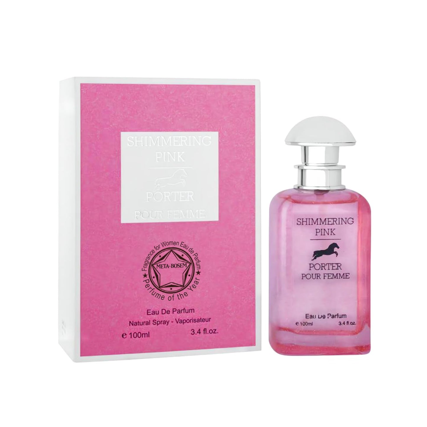 META-BOSEM 4-Pc Perfume Collection Fragrance for Women, Eau de Parfum Natural Spray - Fresh Scents (Pack of 4 - Shimmering Pink+Amanda+180 Pure Scent+Cool Ocean) Each 3.4 Fl Oz, Total 13.60 Oz