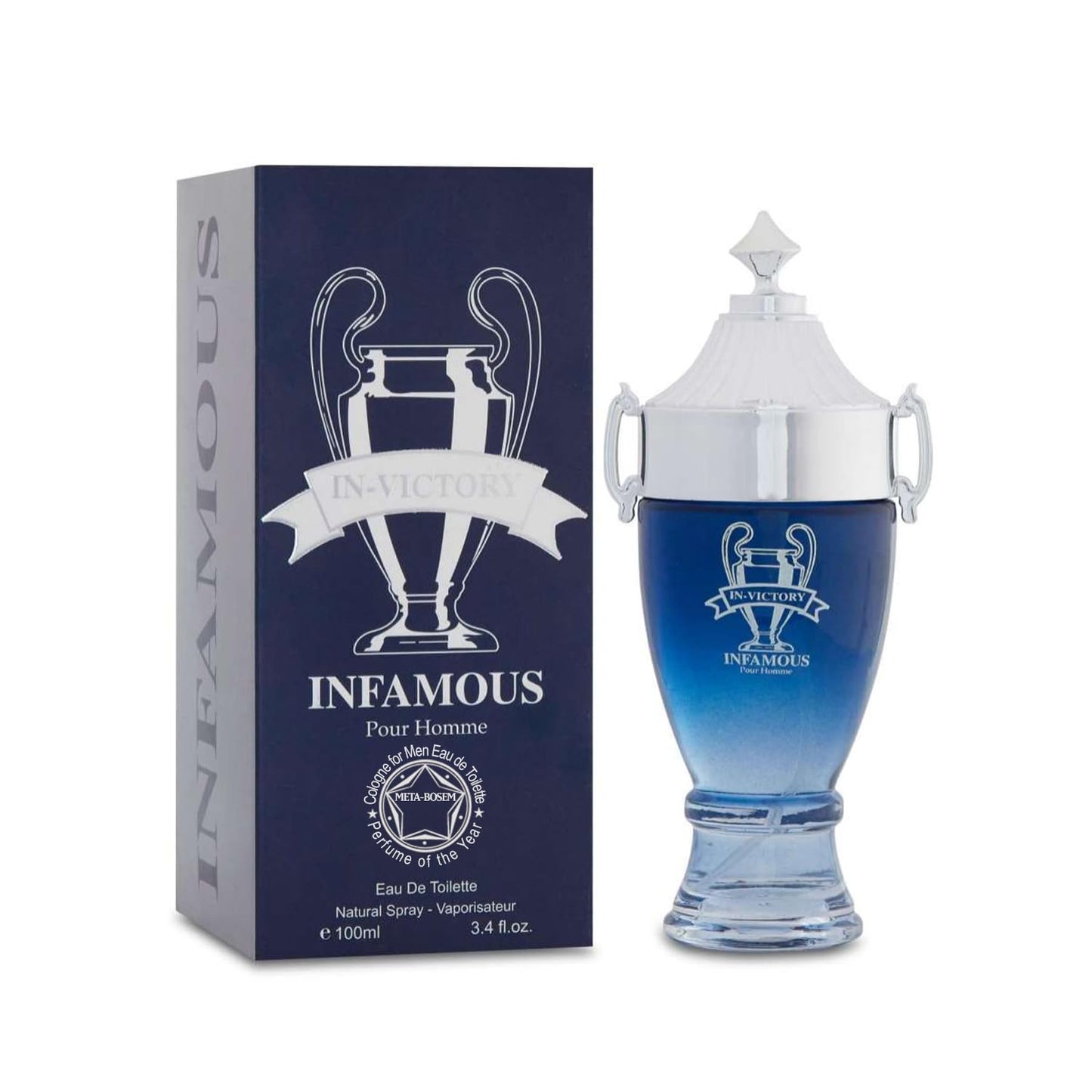 META-BOSEM 4Pc Set Cologne for Men (In-Victory Infamous&Gunmetal+Hecules+Stallion) Classic Collection Bottles, Eau de Toilette Spray - Masculine Scent - Holiday Gift (Pack of 4) Each 3.4 Fl Oz, Total 13.60 Oz