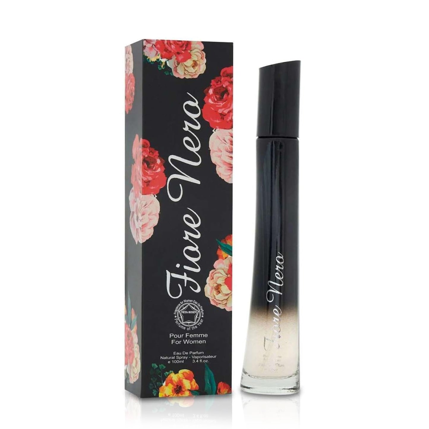 META-BOSEM Flower by Rose+Pink+Noir, 3Pc Perfume Set Collection for Women Fragrance Bottles for Ladies, Eau de Parfum Natural Spray - Feminine Scent (Pack of 3) Each 3.4 Fl Oz, Total 10.20 Fl Oz