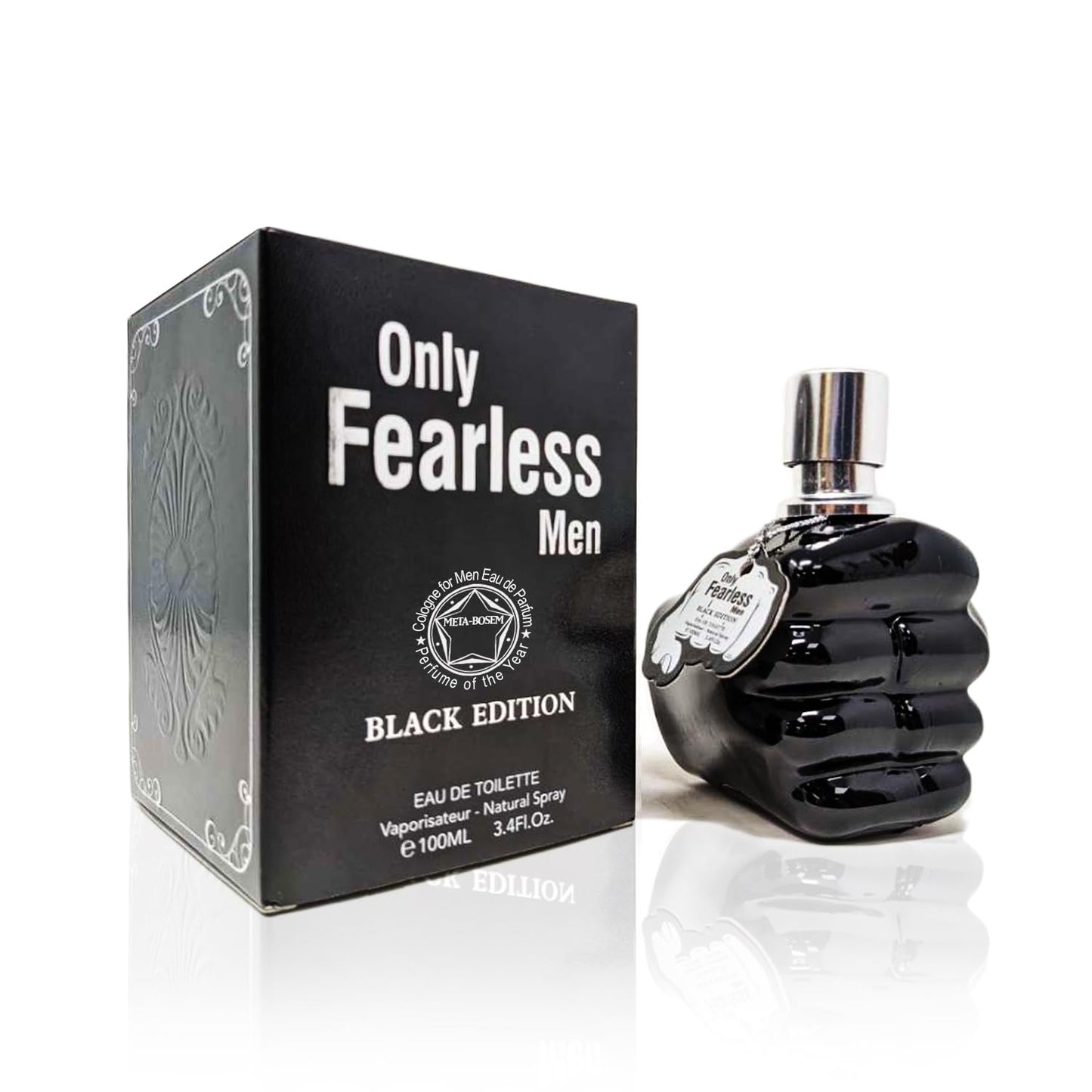 META-BOSEM Only Fearless+Iconique+King Oud+Dona Gentlemen 4Pc Set Men's Cologne Blue bottle Collection, Eau de Toilette Spray - Fresh Masculine Scent - Holiday Gift (Pack of 4) Each 3.4 Fl Oz, Total 1
