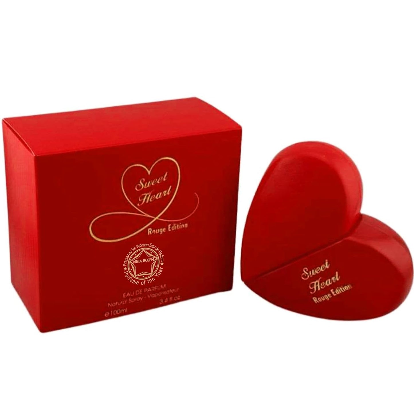 META-BOSEM Sweet Heart Lilac&Rouge, Eau De Parfum Spray Perfume for Women, Sweet Floral Fragrance - a Heart Bottle Collection, Great Holiday Gift (Pack of 2), 3.4 Fl Oz Each, total 6.8 Oz