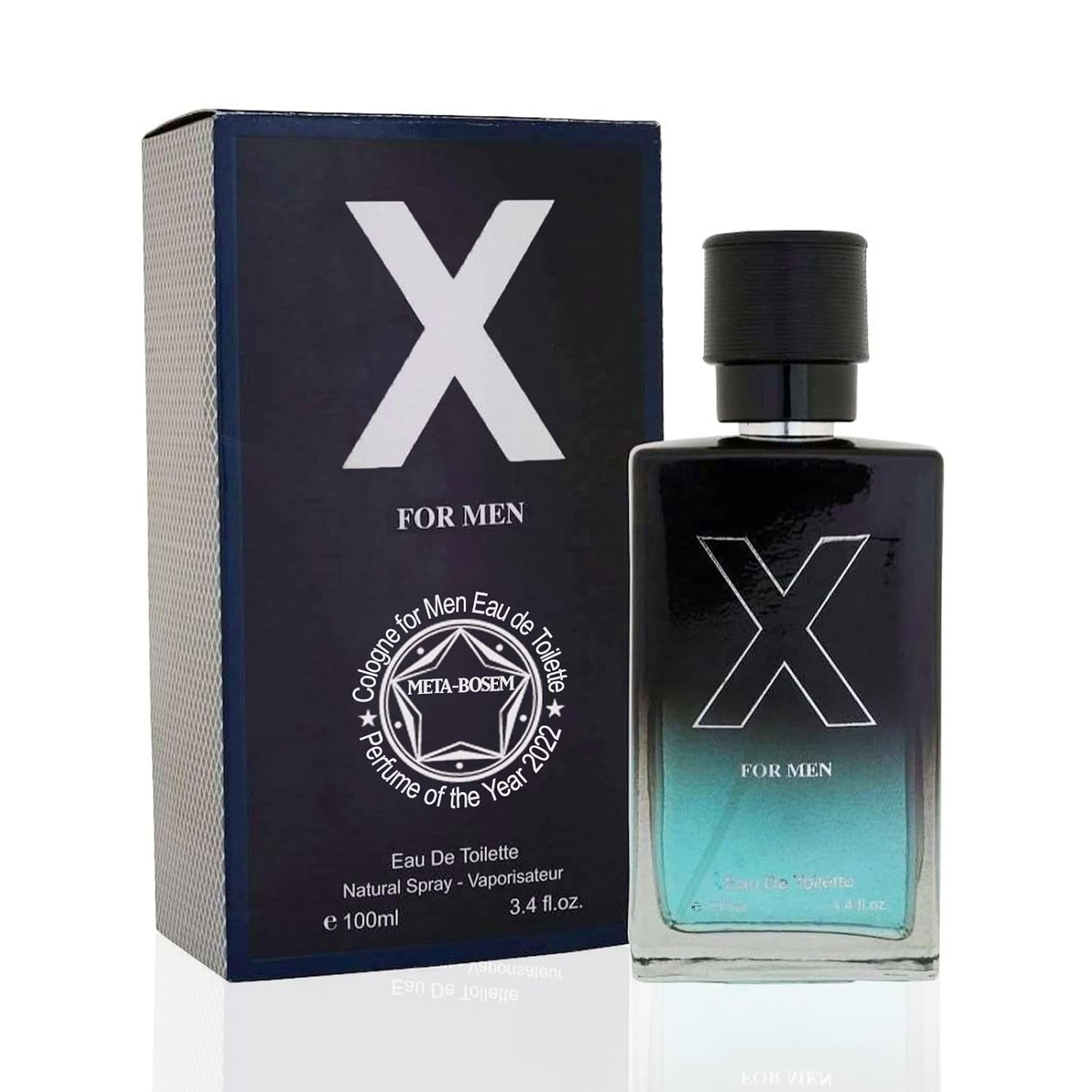 META-BOSEM X Men+Parfum de Rois France Men's Cologne, Eau de Toilette Natural Spray - Masculine Scents - Modern Fragrance - Holiday Gift Set (Pack of 2) Each 3.4 Fl Oz, Total 6.8 Fl Oz