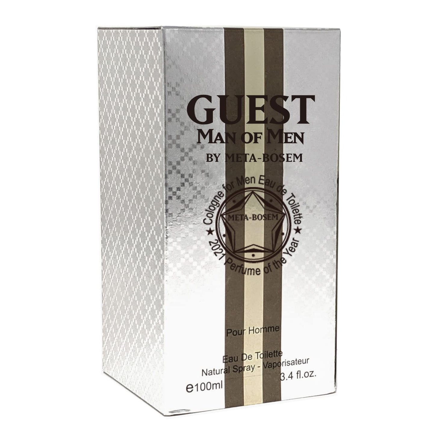 META-BOSEM Gentlemen/Guest Man of Men, Eau de Toilette Natural Spray Cologne for Men, Wonderful Gift, Masculine Scent, for all Skin Types, 3.4 Fl Oz/100 Ml Each (Pack of 2)