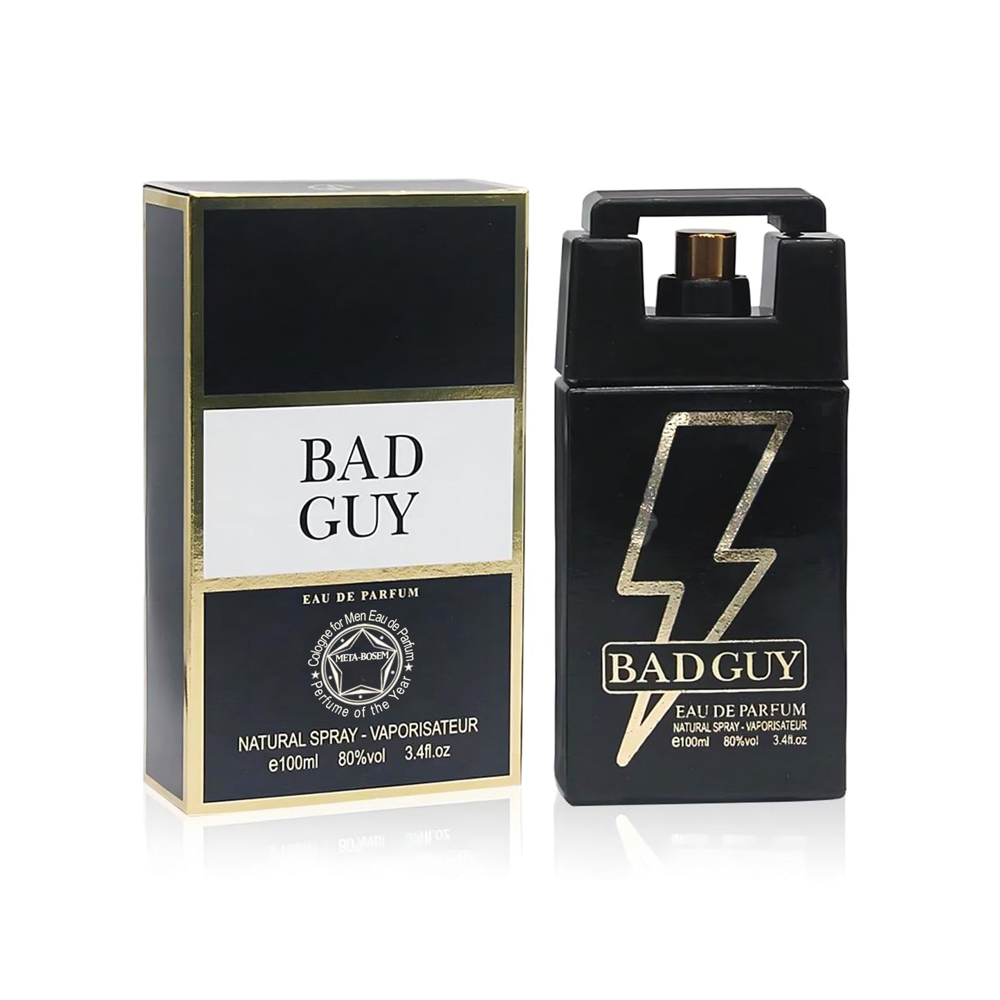 META-BOSEM 4Pc Set Cologne for Men (Gentleman Sport+Sportmen the Uno+Power+Bad Guy) Collection Fragrance, Eau de Parfum Spray - Masculine Scent (Pack of 4) Each 3.4 Fl Oz, Total 13.60 Oz