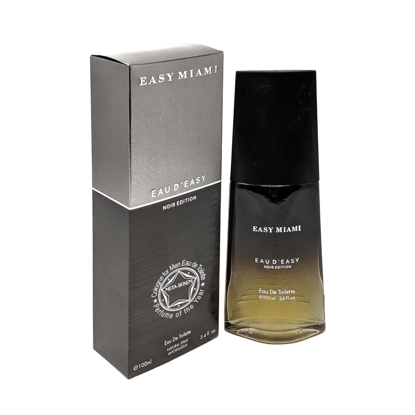 META-BOSEM 4Pc Set Cologne for Men (Blue De Chance+Monsieur Bleu+Prince+Easy Miami Black) Classic Collection Fragrance, Eau de Toilette Parfum Spray - Clean Scent - Holiday Gift (Pack of 4) Each 3.4 Fl Oz, Total 13.60 Oz