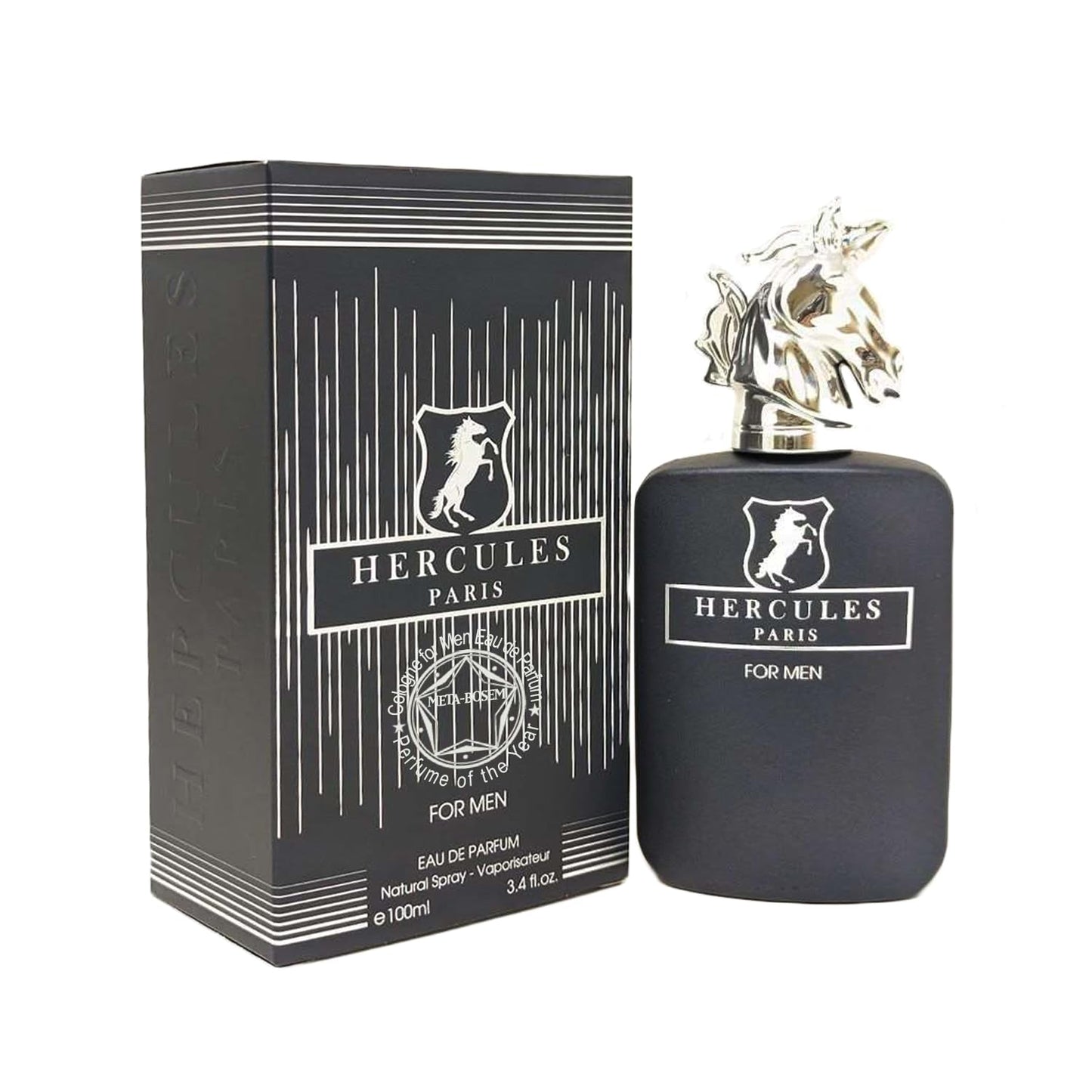 META-BOSEM 4Pc Set Cologne for Men (In-Victory Infamous&Gunmetal+Hecules+Stallion) Classic Collection Bottles, Eau de Toilette Spray - Masculine Scent - Holiday Gift (Pack of 4) Each 3.4 Fl Oz, Total 13.60 Oz