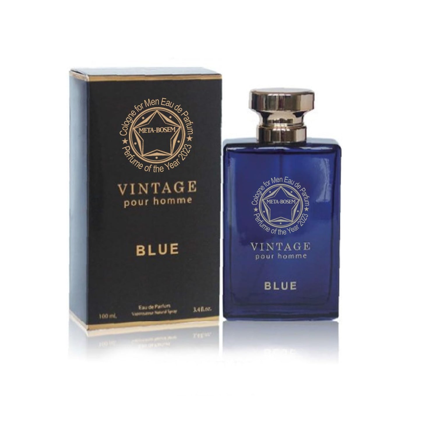 META-BOSEM Vintage Pour Homme Men's Cologne Collection (Blue+Pour Homme+Oud Noir), Eau de Parfum Natural Spray - Woody Fresh Scents - Holiday Gift Set (Pack of 3) Each 3.4 Fl Oz, Total 10.20 Fl Oz