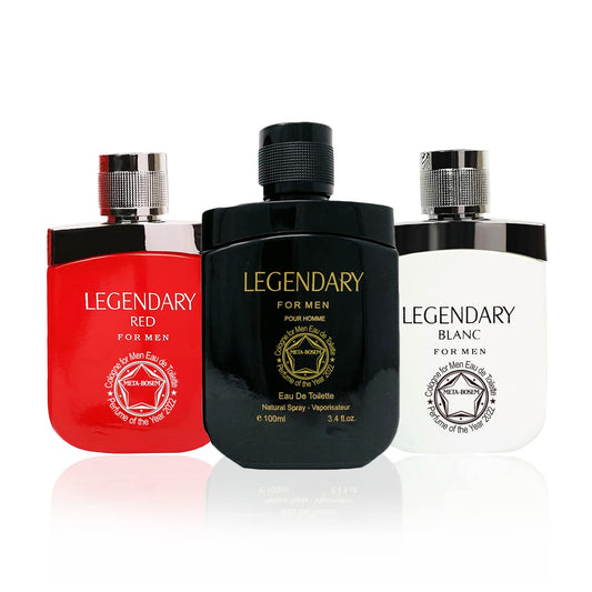 META-BOSEM Gentlemen Pour Homme Blanc+Black+Red 3-Pc Set Cologne for Men Collection, Eau de Toilette Natural Spray - Masculine Scent - Holiday Gift (Pack of 3) Each 3.4 Fl Oz, Total 10.2 Fl Oz