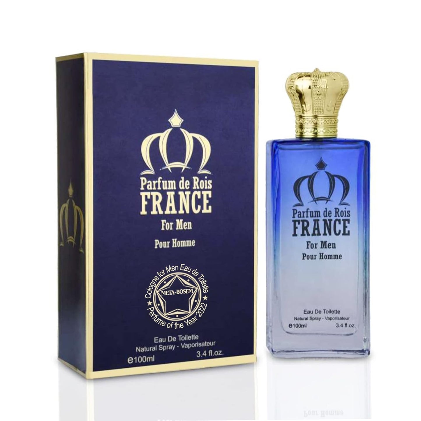 META-BOSEM X Men+Parfum de Rois France Men's Cologne, Eau de Toilette Natural Spray - Masculine Scents - Modern Fragrance - Holiday Gift Set (Pack of 2) Each 3.4 Fl Oz, Total 6.8 Fl Oz