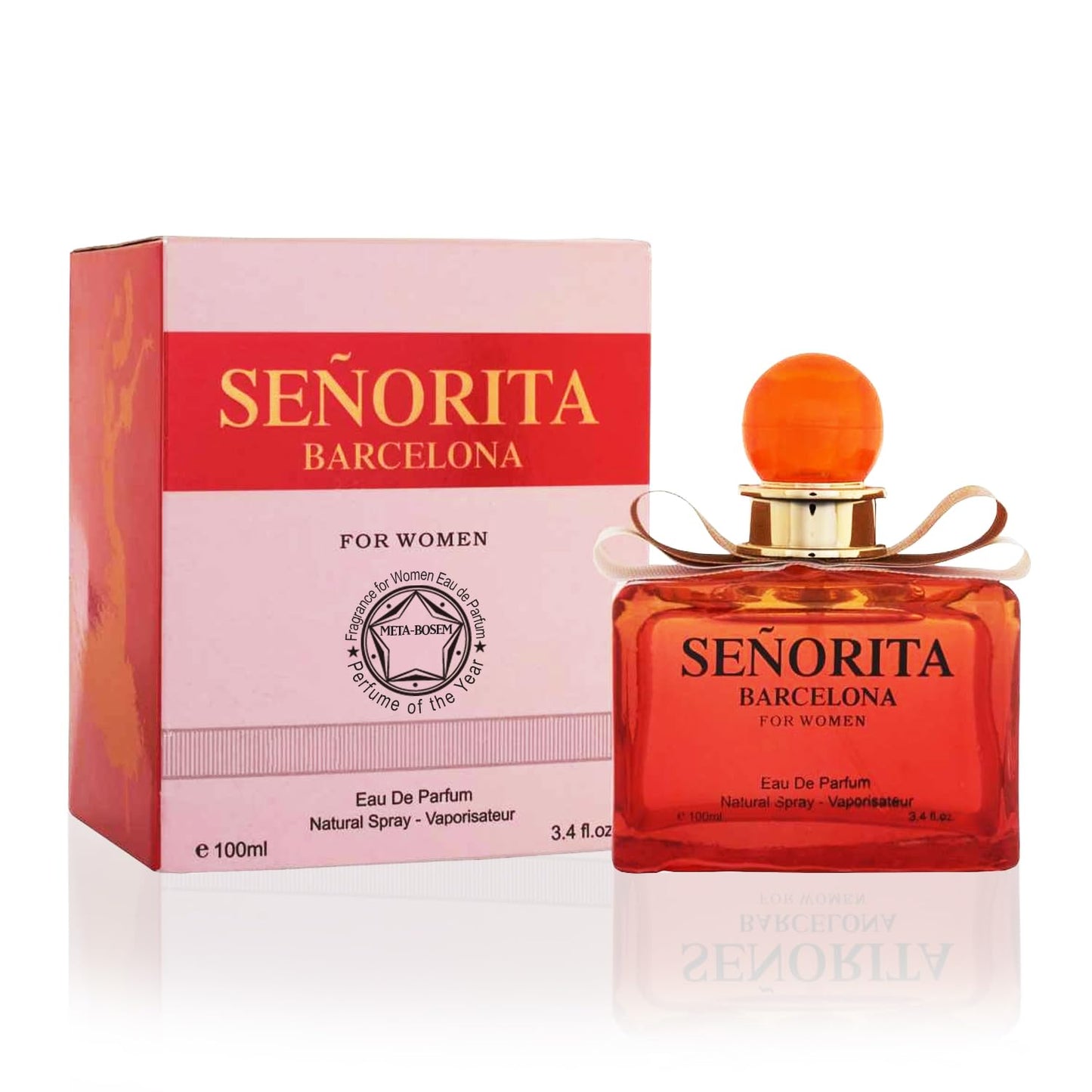 META-BOSEM Cherie&Senorita 4-Pc Perfume Set Collection for Women - Fragrance Bottles for Ladies, Eau de Parfum Spray - Sweet Floral Scent (Pack of 4) Each 3.4 Fl Oz, Total 13.60 Fl Oz