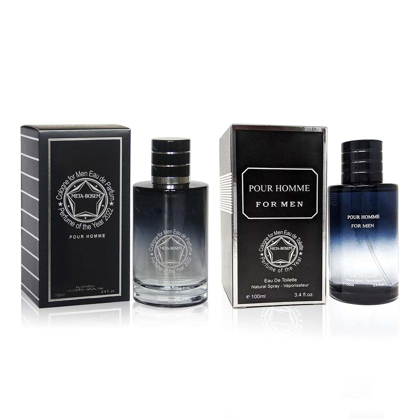 META-BOSEM Savannah/NYC Cologne Collection for Men Eau De Toilette Natural Spray | Woody and Masculine Scent | Concentrated Perfume | for all Skin Types, 3.4 Ounce Each (Pack of 2)