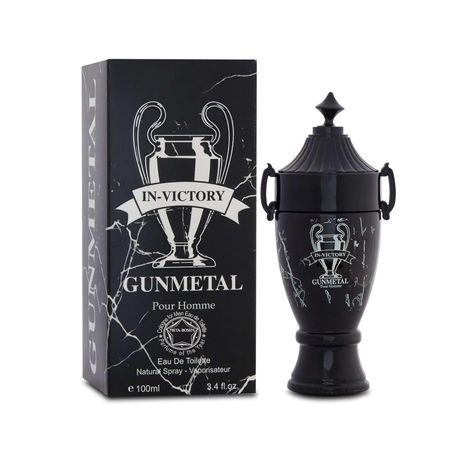 META-BOSEM 4Pc Set Cologne for Men (In-Victory Infamous&Gunmetal+Hecules+Stallion) Classic Collection Bottles, Eau de Toilette Spray - Masculine Scent - Holiday Gift (Pack of 4) Each 3.4 Fl Oz, Total 13.60 Oz