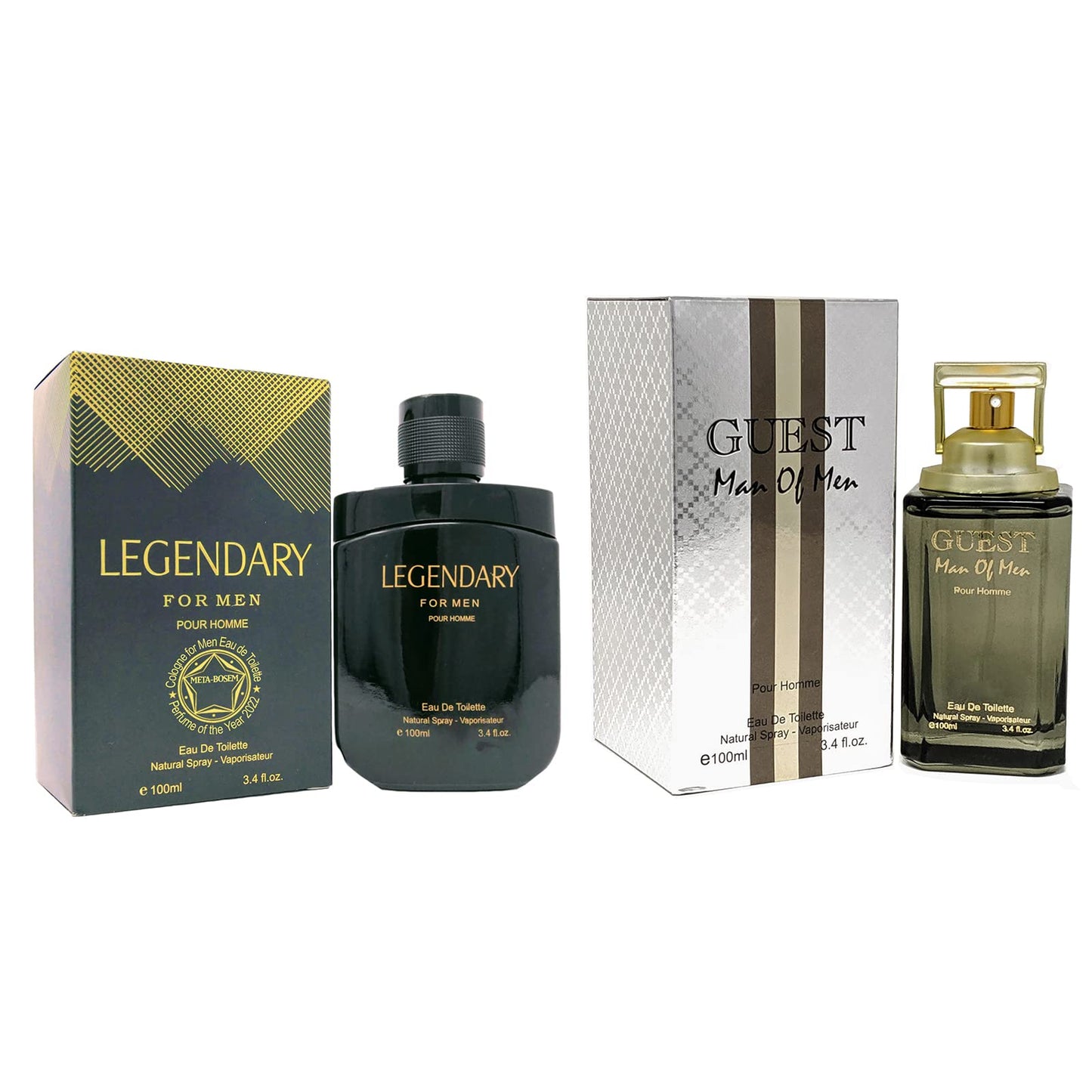 META-BOSEM Gentlemen/Guest Man of Men, Eau de Toilette Natural Spray Cologne for Men, Wonderful Gift, Masculine Scent, for all Skin Types, 3.4 Fl Oz/100 Ml Each (Pack of 2)
