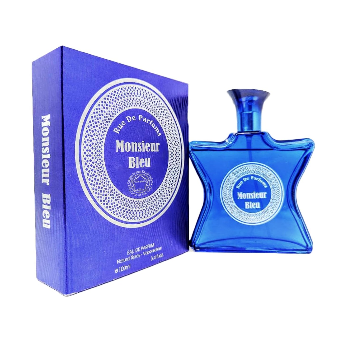 META-BOSEM 4Pc Set Cologne for Men (Blue De Chance+Monsieur Bleu+Prince+Easy Miami Black) Classic Collection Fragrance, Eau de Toilette Parfum Spray - Clean Scent - Holiday Gift (Pack of 4) Each 3.4 Fl Oz, Total 13.60 Oz