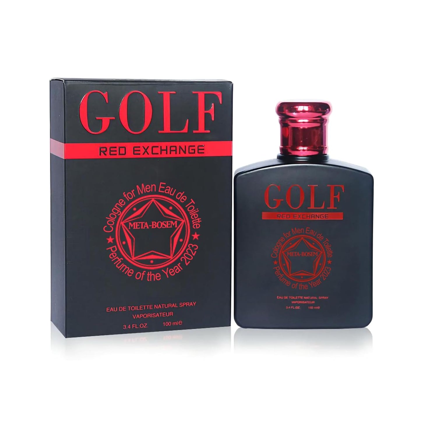 META-BOSEM Golf Red+Black+Blue+White 8-Pc Set Men's Cologne Collection, Eau de Toilette Natural Spray - Masculine Scent - Holiday Gift (Pack of 8) Each 3.4 Fl Oz, Total 27.20 Fl Oz