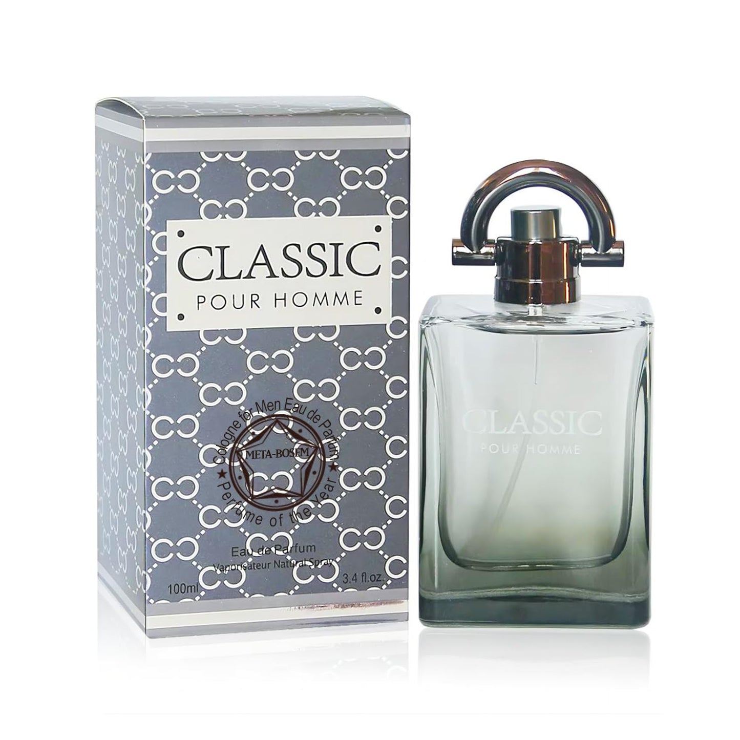 META-BOSEM 4Pc Set Cologne for Men (Classic+Classic France+Acqua White+Acqua Black) Collection Fragrance, Eau de Parfum Spray - Masculine Scent - Holiday Gift (Pack of 4) Each 3.4 Fl Oz, Total 13.60 Oz