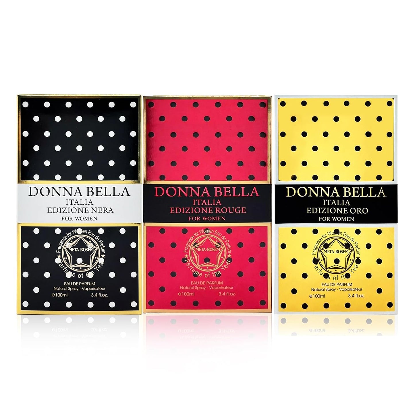 META-BOSEM 3-Pc Set Perfume Collection for Women Girl's Shoe-Shaped Classic Bottle Fragrance, Eau de Parfum Natural Spray - Floral Scent - Holiday Gift (Pack of 3) Each 3.0 Fl Oz, Total 9 Fl Oz