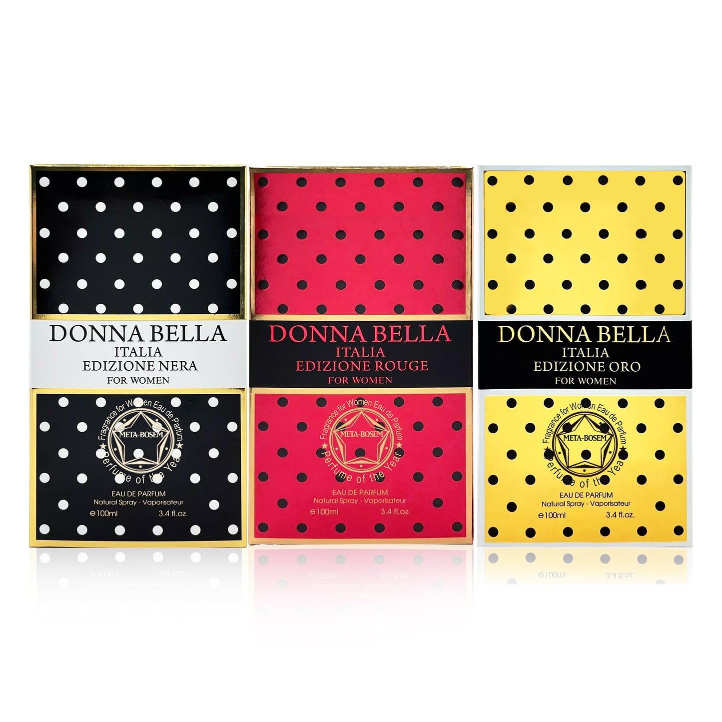 META-BOSEM 3-Pc Set Perfume Collection for Women Girl's Shoe-Shaped Classic Bottle Fragrance, Eau de Parfum Natural Spray - Floral Scent - Holiday Gift (Pack of 3) Each 3.0 Fl Oz, Total 9 Fl Oz