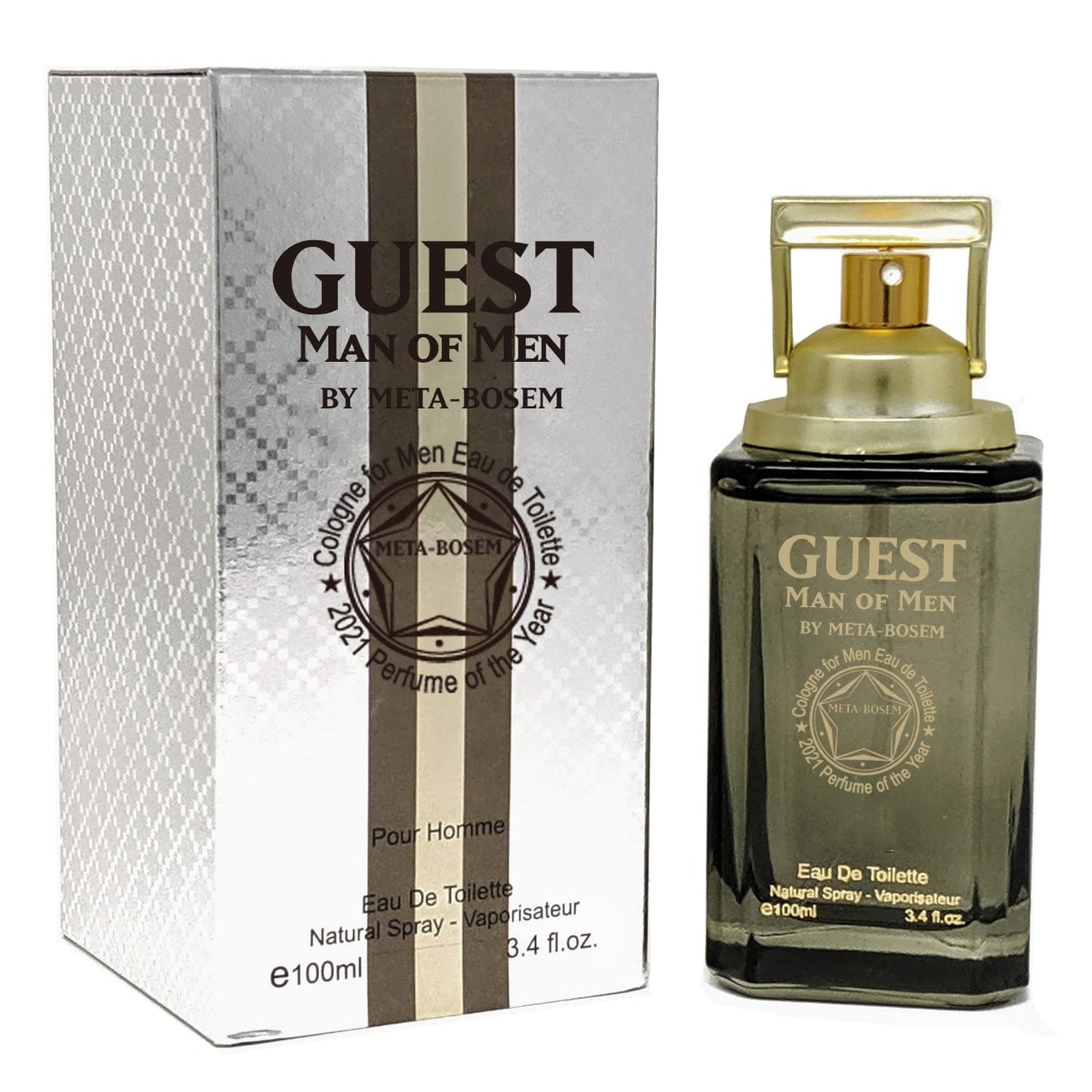 META-BOSEM Gentlemen/Guest Man of Men, Eau de Toilette Natural Spray Cologne for Men, Wonderful Gift, Masculine Scent, for all Skin Types, 3.4 Fl Oz/100 Ml Each (Pack of 2)