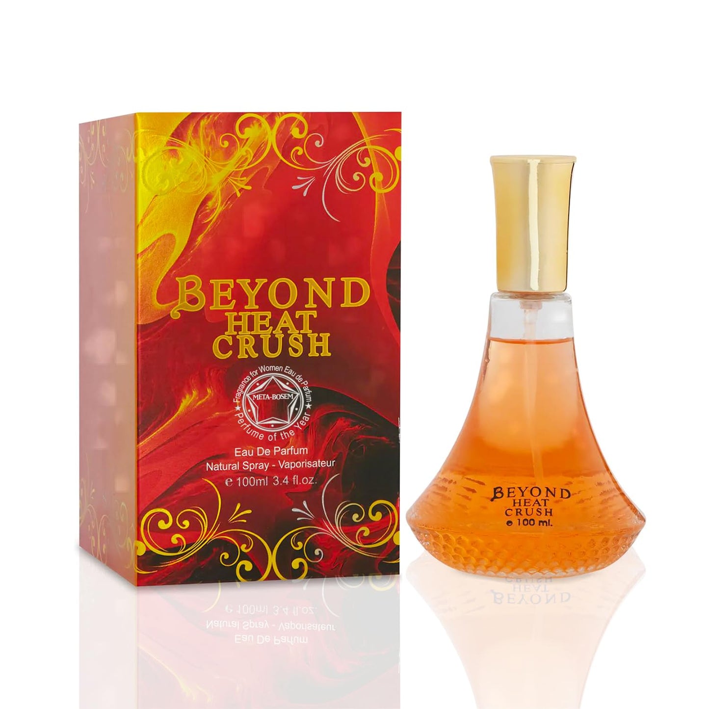 META-BOSEM Beyond Heat Crush+Beyond Heat Rouge, 2Pc Perfume Collection Fragrance for Women, Eau de Parfum Natural Spray - Floral Scents (Pack of 2) Each 3.4 Fl Oz, Total 6.80 Oz