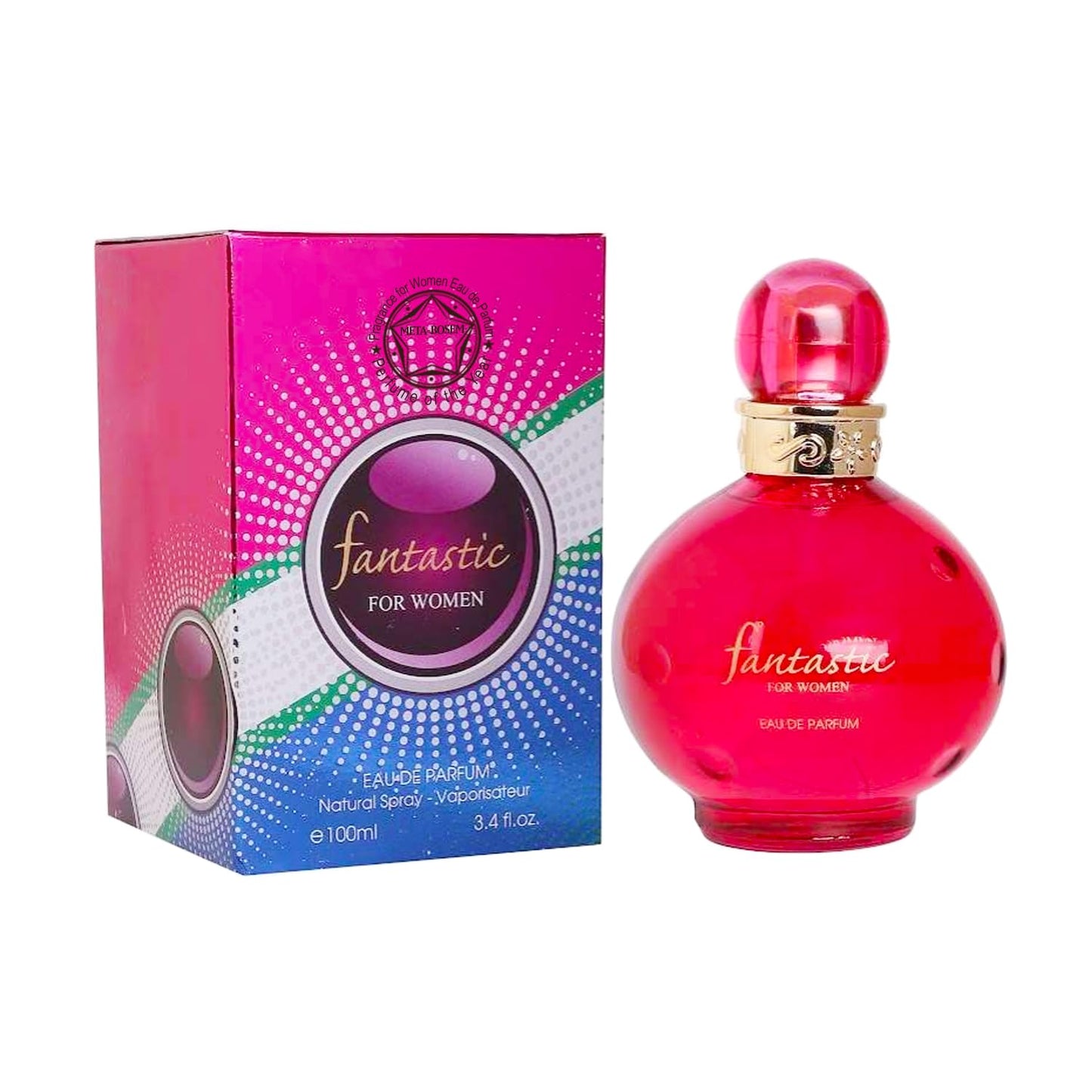 META-BOSEM 4-Pc (Fantastic+Fantastic Pink+Twinning+Twinning Intense), Fragrance for Women Collection Bottle, Eau de Parfum Natural Spray - Fresh Scent (Pack of 4) Each 3.4 Fl Oz, Total 13.6 Oz