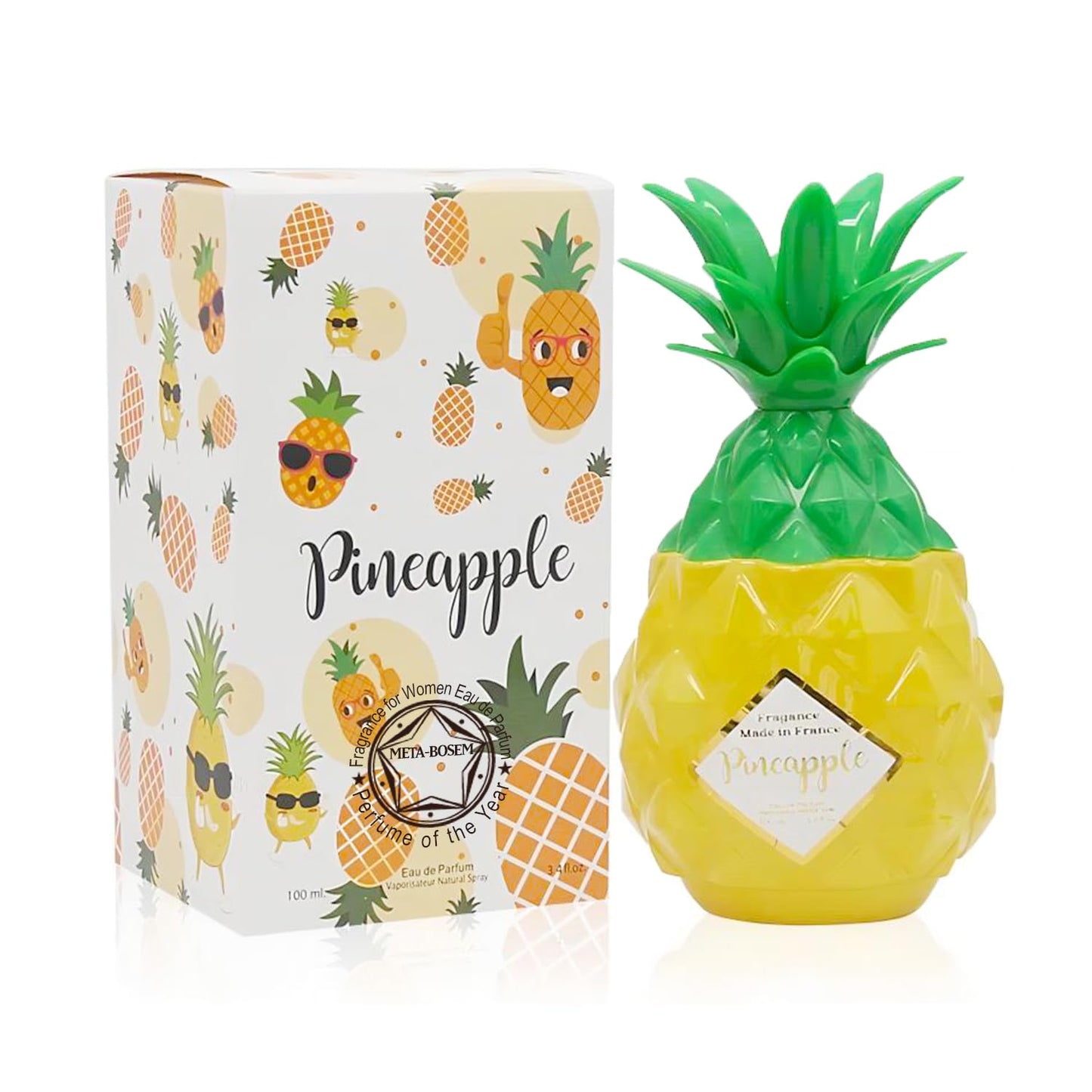 META-BOSEM 4-Pc Perfume Collection Fragrance for Women (I Love Strawberry+Sweet Cherry+Sweet Candy+Pineapple), Eau de Parfum Natural Spray - Sweet Scent (Pack of 4) Each 3.4 Fl Oz, Total 13.60 Oz