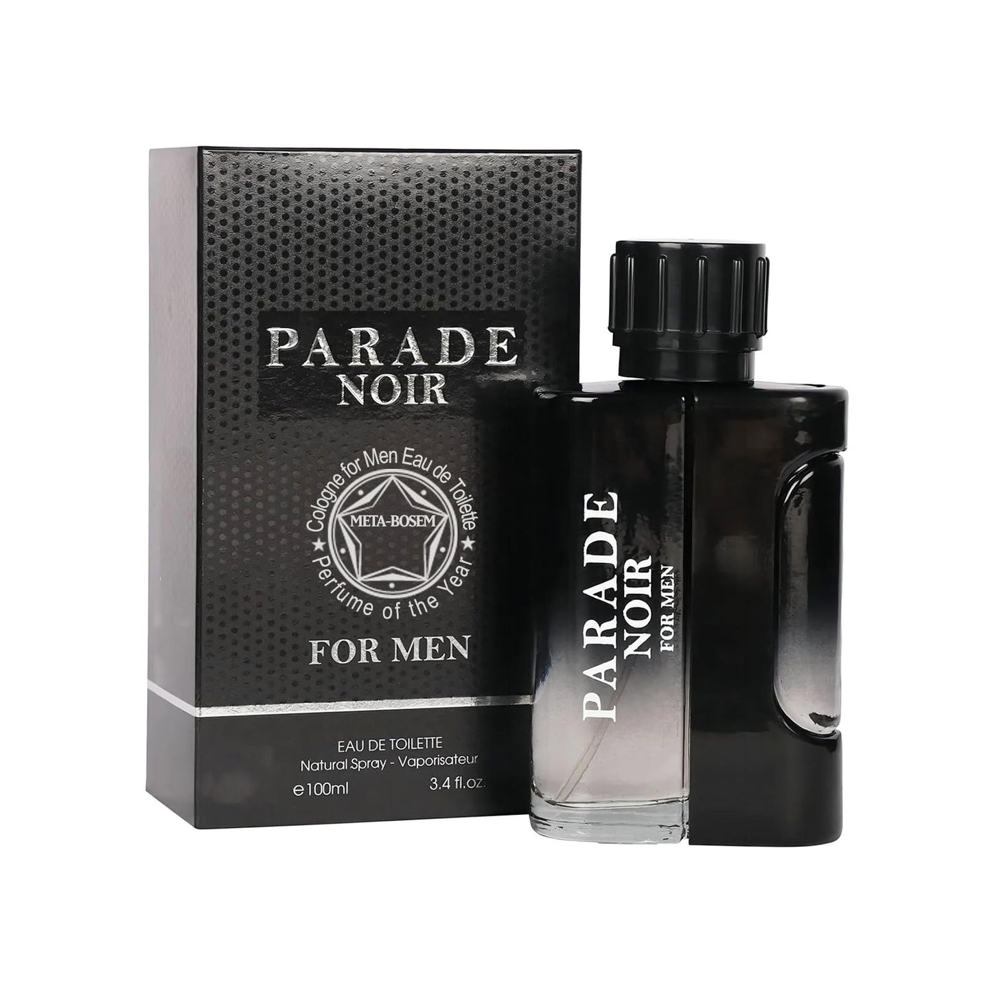 META-BOSEM 4Pc Set Cologne for Men (Parade+Parade Noir+Genius Red&Blue) Classic Collection Bottles, Eau de Toilette Natural Spray - Woody Scent - Holiday Gift (Pack of 4) Each 3.4 Fl Oz, Total 13.60 Oz